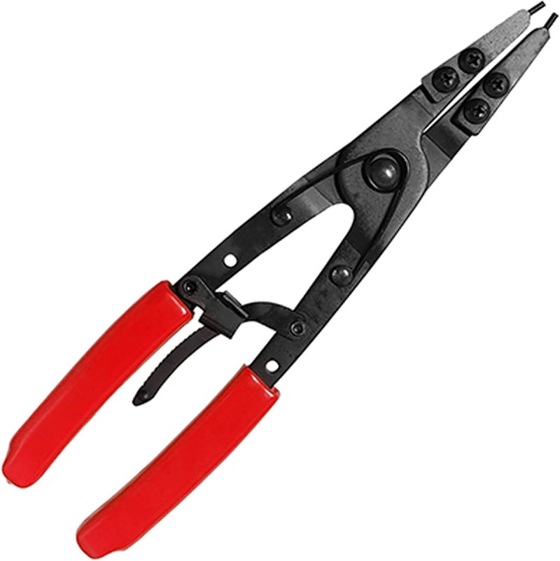 Popbee 38700 Spindle Snap Ring Pliers, Internal External Heavy Duty Plier Circlip Installation Removal Red Automotive Tool Kit for Ford Pickups 2007 and Newer with Ratcheting Lock Mechanism - Image 1